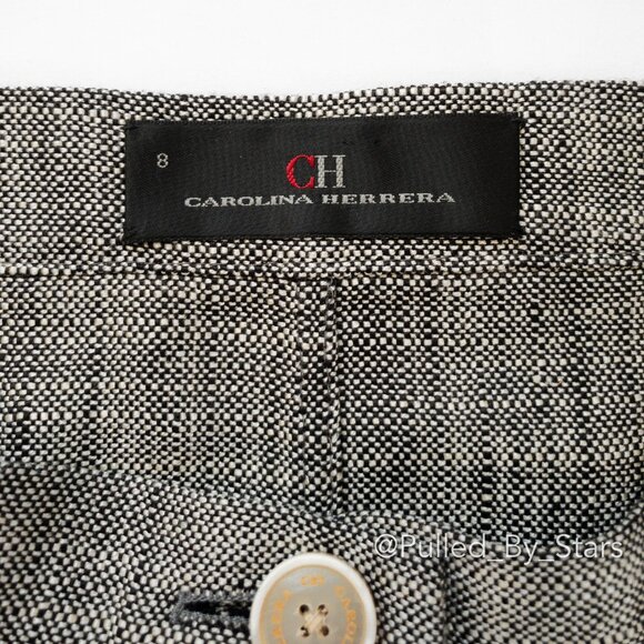 CAROLINA HERRERA Linen & Silk Blend Button-Front Pencil Skirt - EUC - Size 8 - Picture 16 of 17